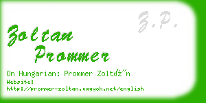 zoltan prommer business card